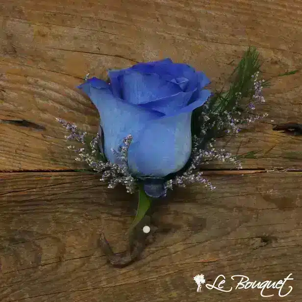 Rose Boutonniere Collection (Deluxe, Blue, Caspia)