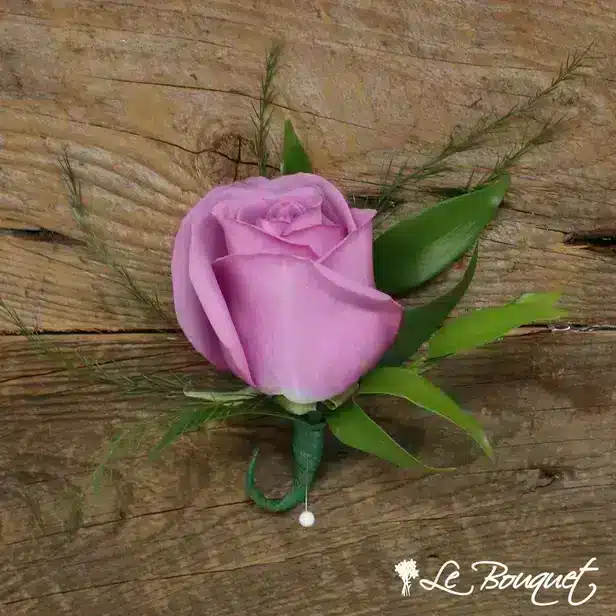 Rose Boutonniere Collection (Deluxe, Lavender, Greens Only)