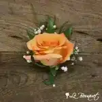 Rose Boutonniere Collection (Deluxe, Orange, Gypsophila)