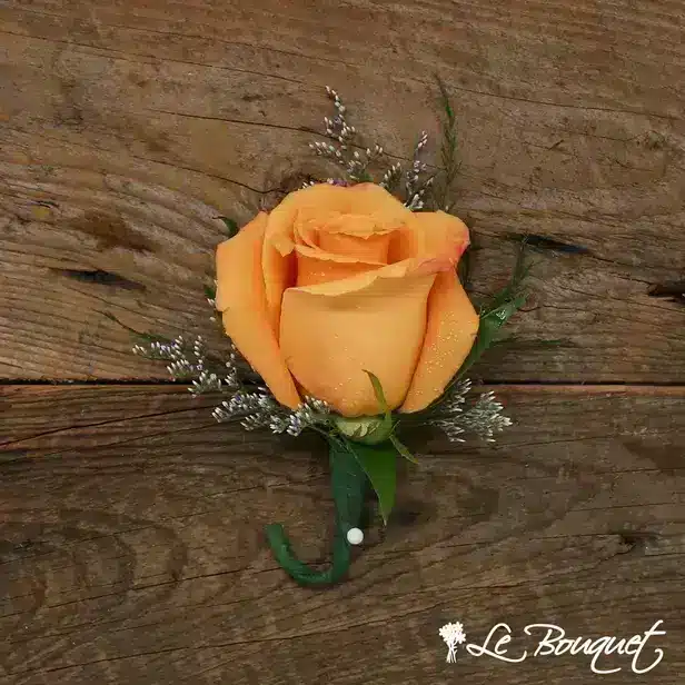 Rose Boutonniere Collection (Deluxe, Orange, Caspia)