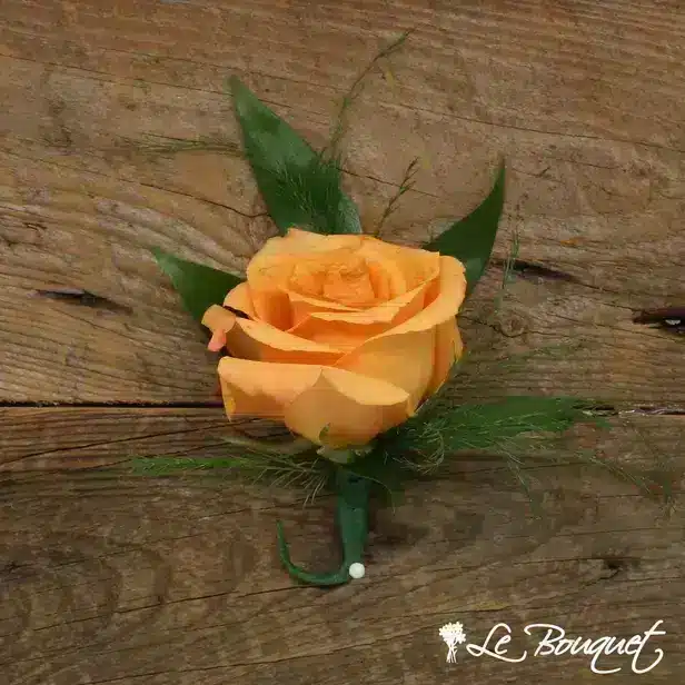 Rose Boutonniere Collection (Deluxe, Orange, Greens Only)