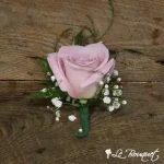 Rose Boutonniere Collection (Deluxe, Pink, Gypsophila)