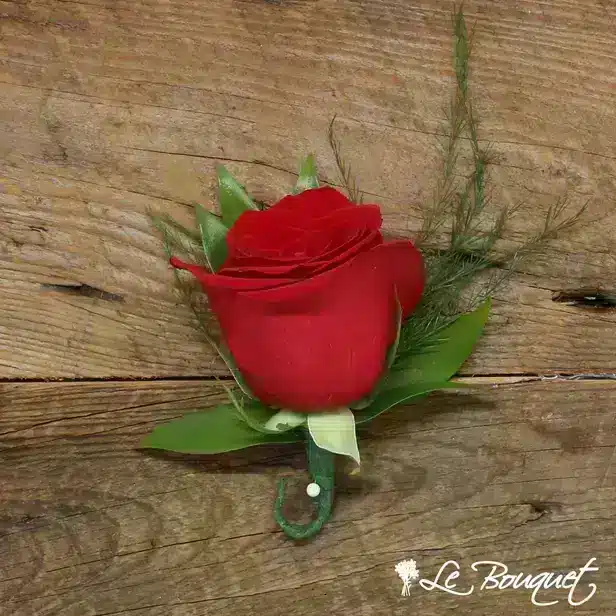 Rose Boutonniere Collection (Deluxe, Red, Greens Only)