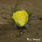 Rose Boutonniere Collection (Deluxe, Yellow, Caspia)