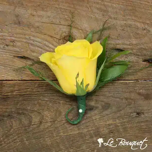 Rose Boutonniere Collection (Deluxe, Yellow, Greens Only)