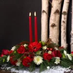 Double Candle Christmas Centerpiece (Premium)