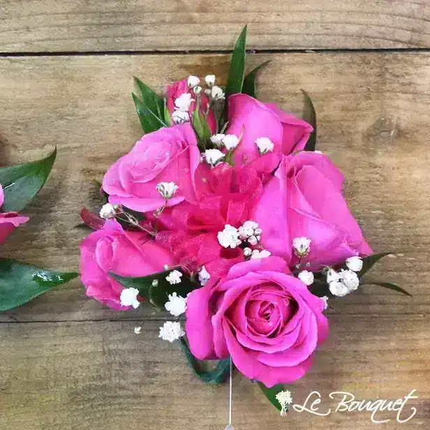 Spray Rose Corsage Collection (Deluxe, Fuchsia, Gypsophila)