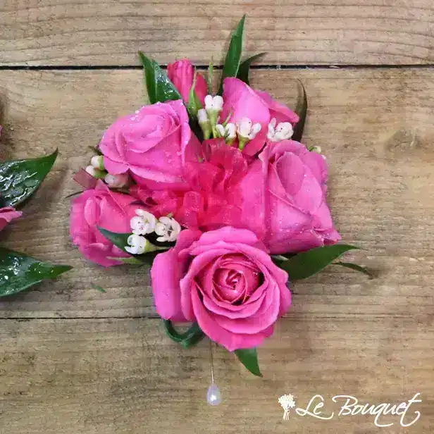 Spray Rose Corsage Collection (Deluxe, Fuchsia, Waxflower)