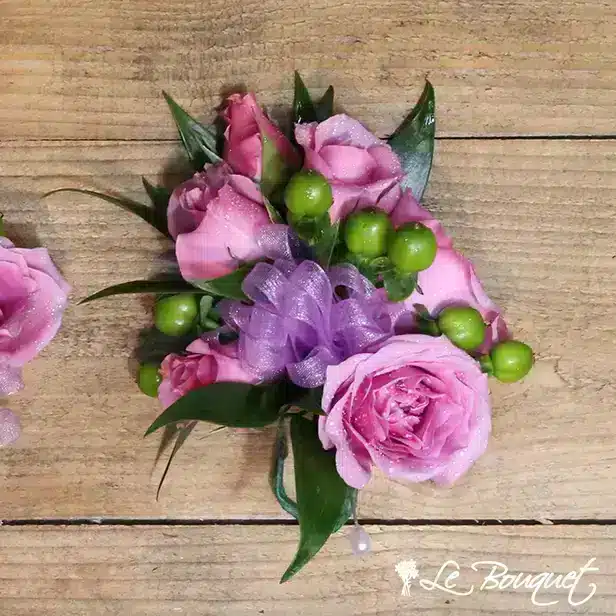 Spray Rose Corsage Collection (Deluxe, Lavender, Hypericum)