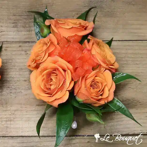 Spray Rose Corsage Collection (Deluxe, Orange, Greens Only)
