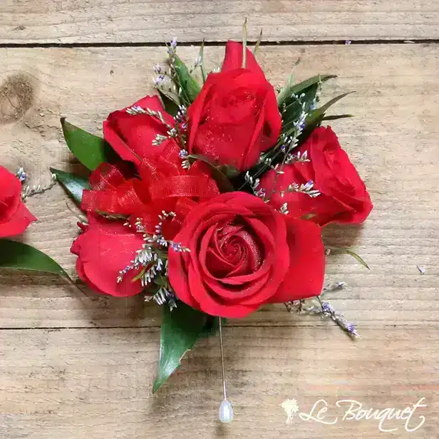 Spray Rose Corsage Collection (Deluxe, Red, Caspia)
