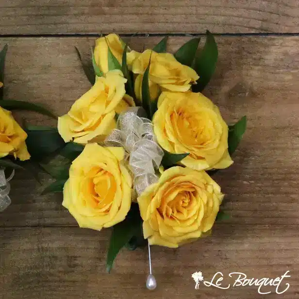 Spray Rose Corsage Collection (Deluxe, Yellow, Greens Only)