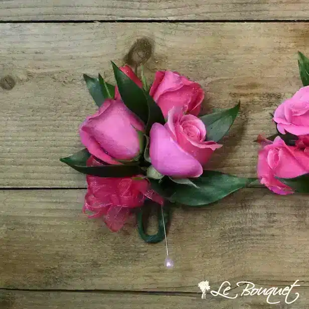 Spray Rose Corsage Collection (Standard, Fuchsia, Greens Only)