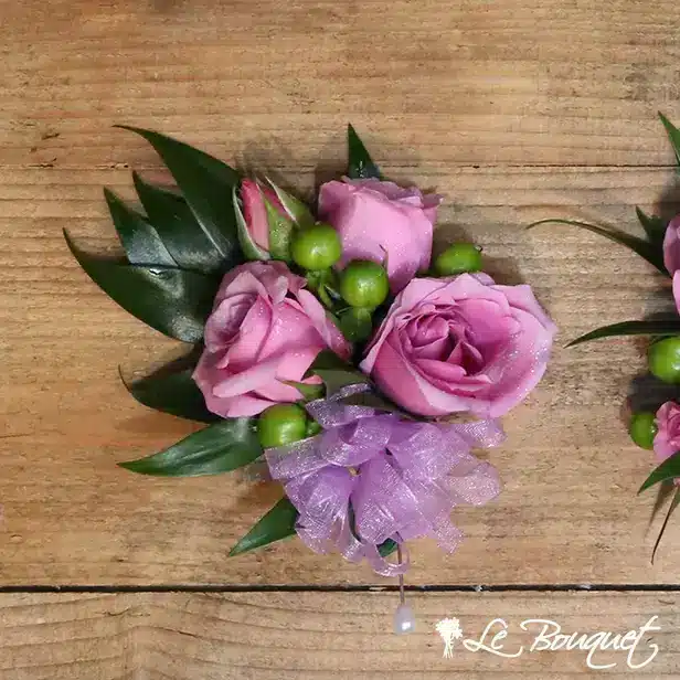 Spray Rose Corsage Collection (Standard, Lavender, Hypericum)