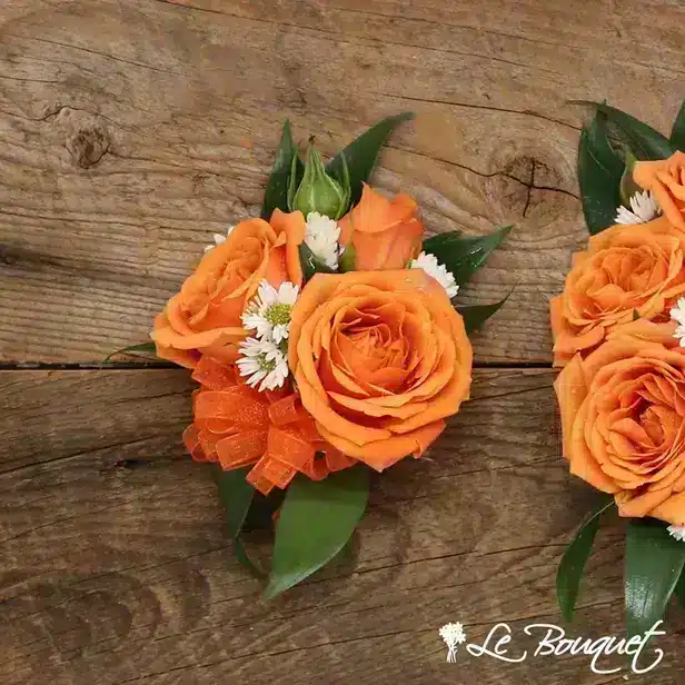 Spray Rose Corsage Collection (Standard, Orange, Asters)