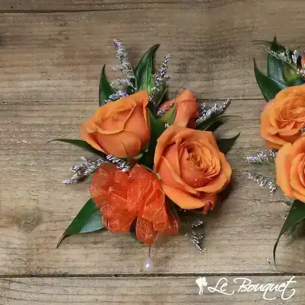 Spray Rose Corsage Collection (Standard, Orange, Caspia)