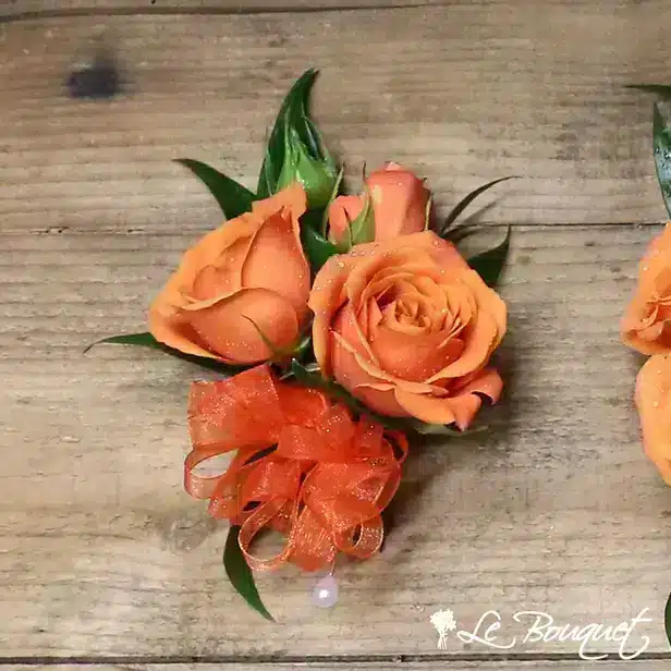 Spray Rose Corsage Collection (Standard, Orange, Greens Only)