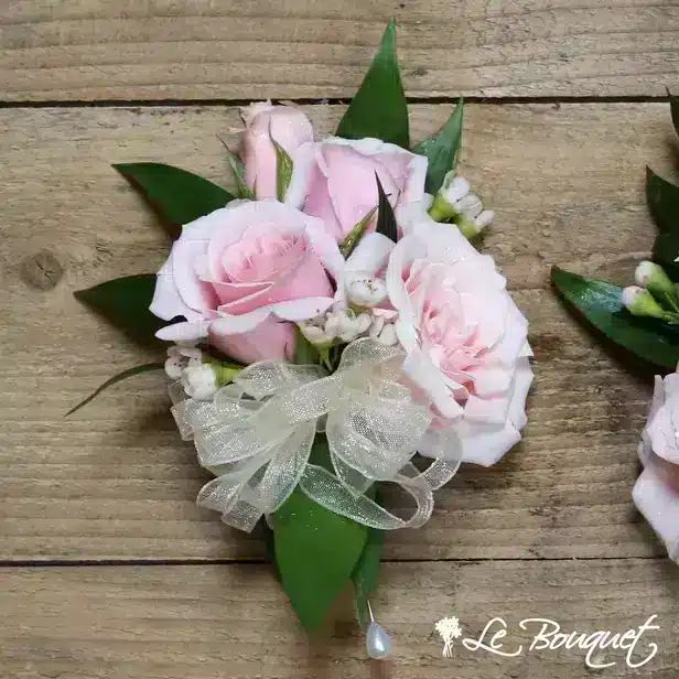 Spray Rose Corsage Collection (Standard, Pink, Waxflower)