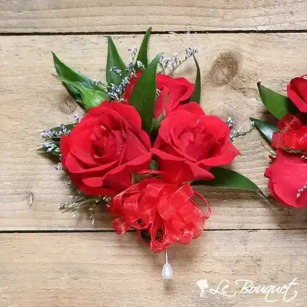 Spray Rose Corsage Collection (Standard, Red, Caspia)