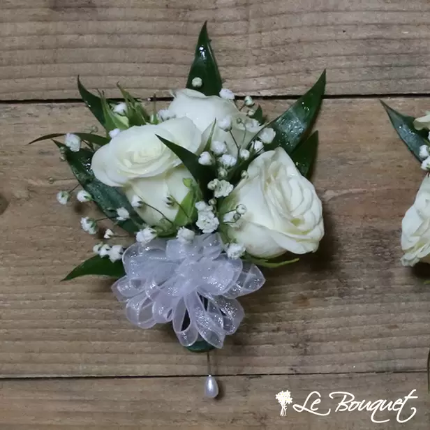Spray Rose Corsage Collection (Standard, White, Gypsophila)