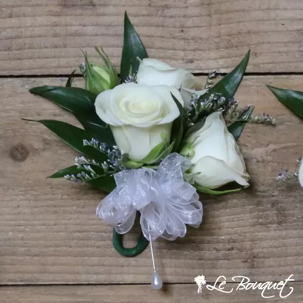 Spray Rose Corsage Collection (Standard, White, Caspia)