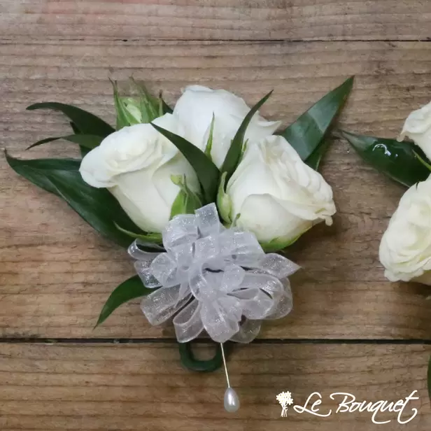 Spray Rose Corsage Collection (Standard, White, Greens Only)