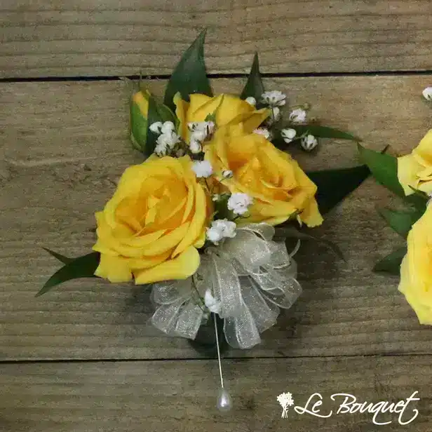 Spray Rose Corsage Collection (Standard, Yellow, Gypsophila)
