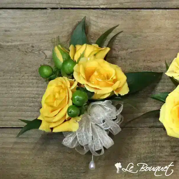 Spray Rose Corsage Collection (Standard, Yellow, Hypericum)