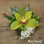 Cymbidium Orchid Corsages (Deluxe, Green, Hypericum)