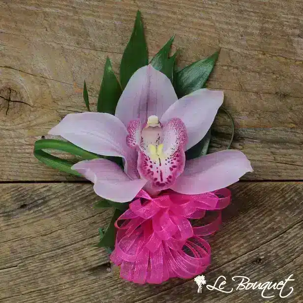 Cymbidium Orchid Corsages (Deluxe, Pink, Greens Only)