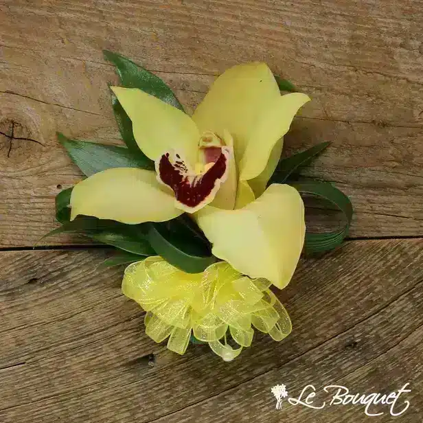 Cymbidium Orchid Corsages (Deluxe, Yellow, Greens Only)