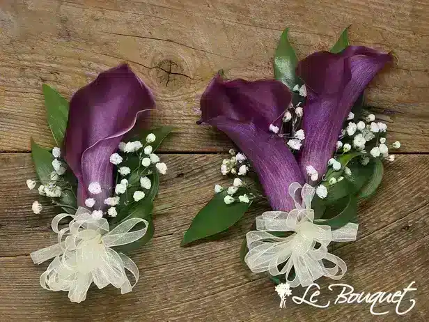 Calla Lily Corsage (Purple, Standard, Gypsophila)