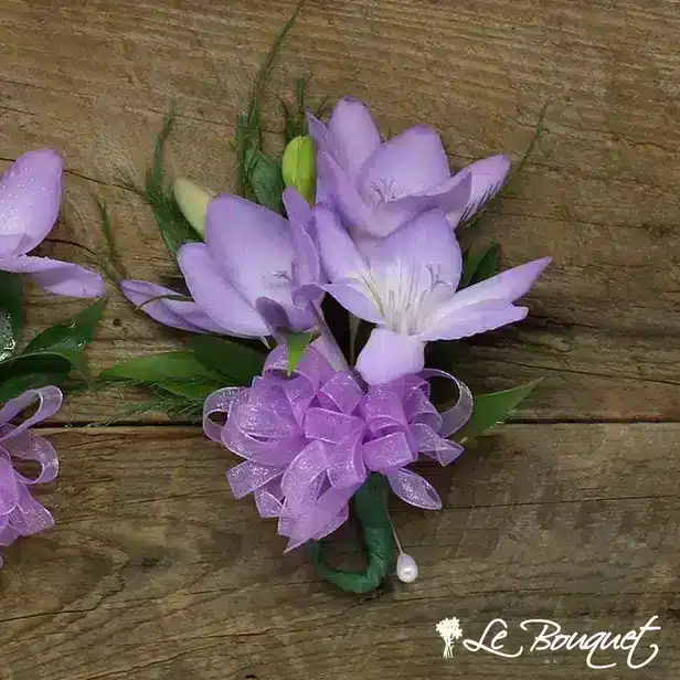 Freesia Corsage (Deluxe, Lavender, Greens Only)