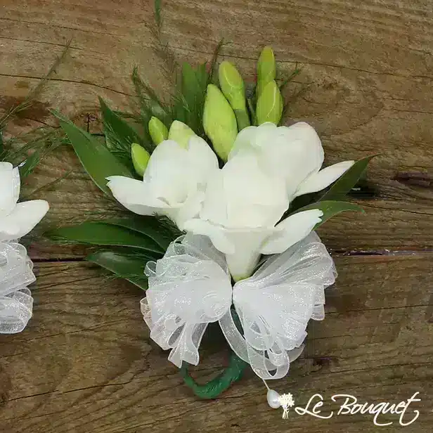 Freesia Corsage (Deluxe, Yellow, Greens Only)