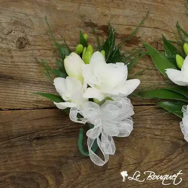 Freesia Corsage (Standard, Yellow, Greens Only)