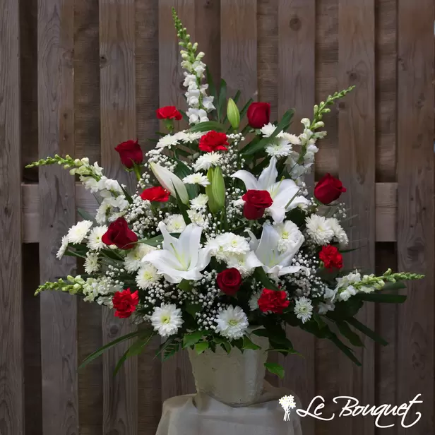 Traditional Funeral Arrangement (Premium, Red)