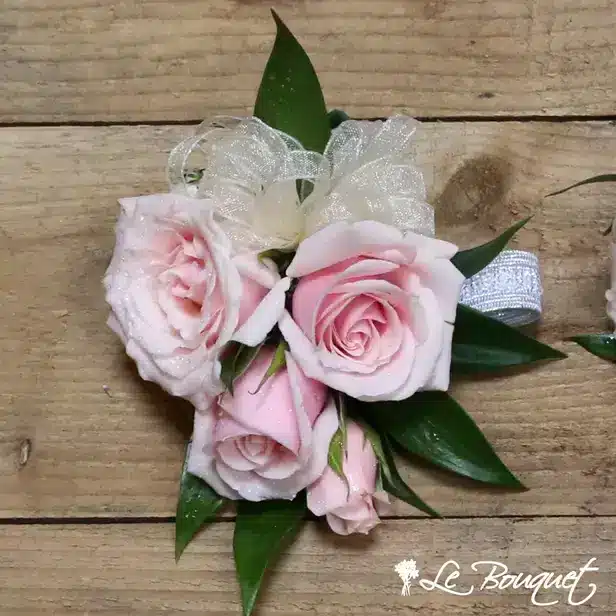 Spray Rose Wristlet (Standard, Pink, Greens Only)