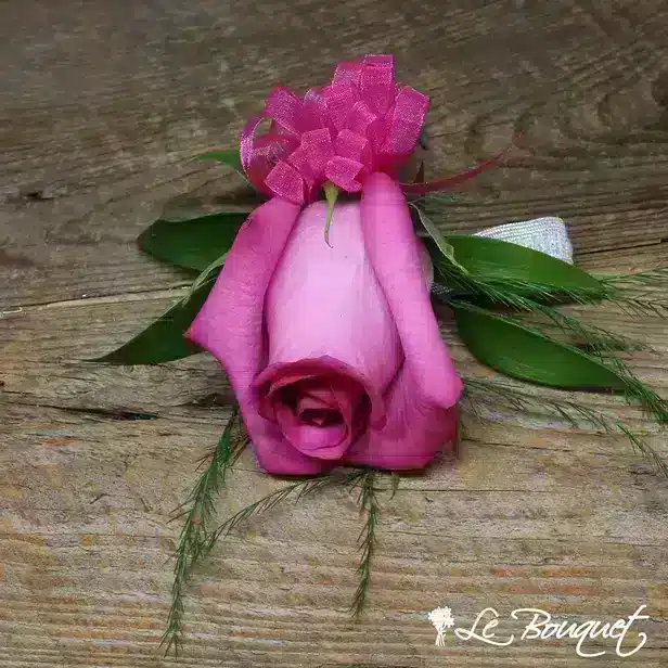 Rose Wrist Corsage (Deluxe, Fuchsia, Greens Only)