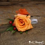 Rose Wrist Corsage (Deluxe, Orange, Hypericum)