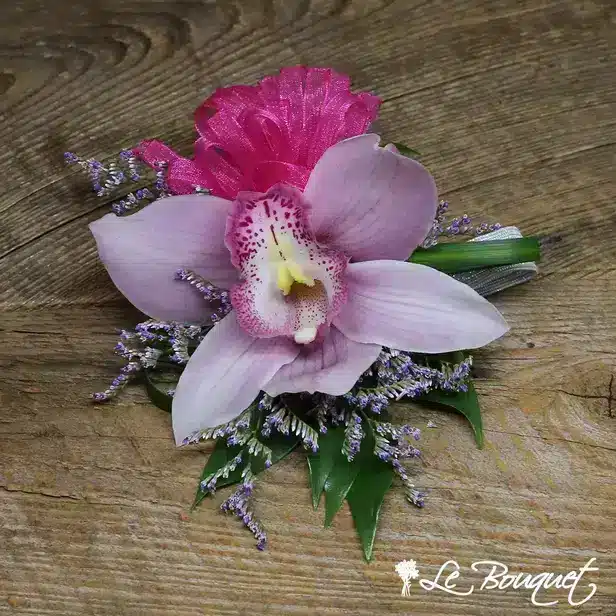 Cymbidium Orchid Wristlets (Deluxe, Pink, Caspia)