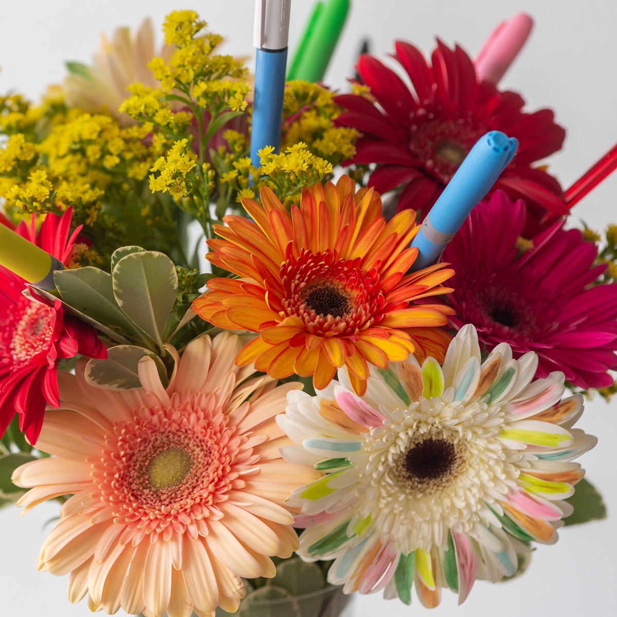 Back to School bouquet with Gerberas and Solidago