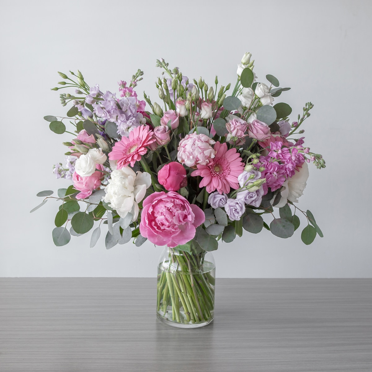 Peonies by Emma (Deluxe, Arranged bouquet in vase)