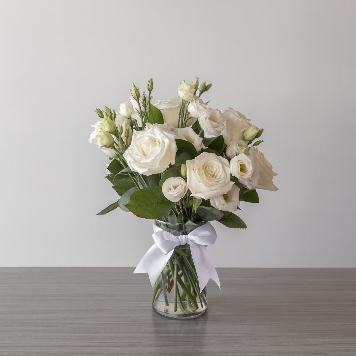 White Elegance in vase, standard size, funeral or sympathy gesture