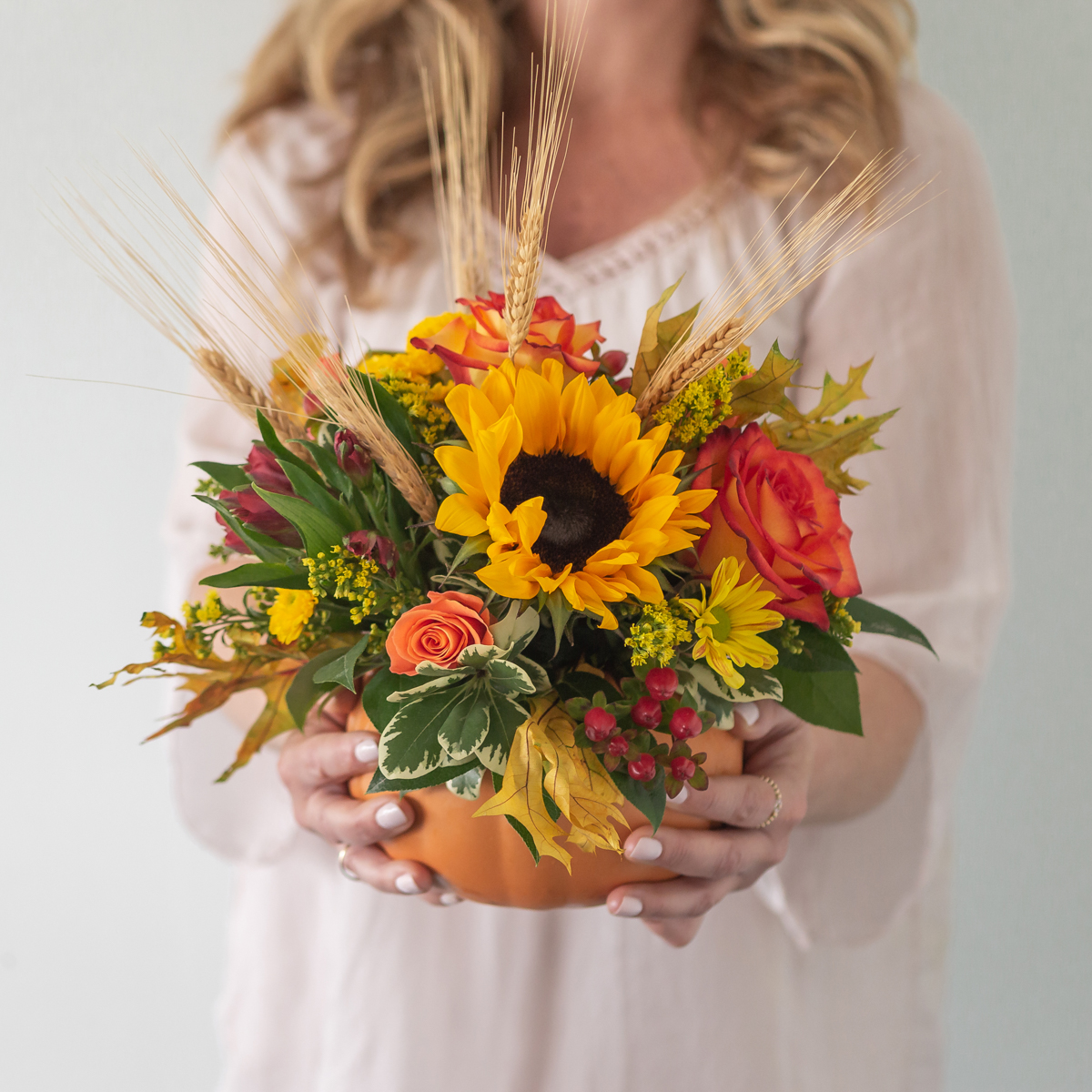 Harvest pumkim Arrengement Le Bouquet