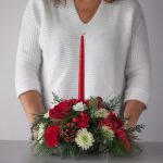 Single Candle Christmas Centerpiece