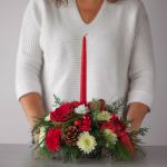 Single Candle Holiday Centerpiece