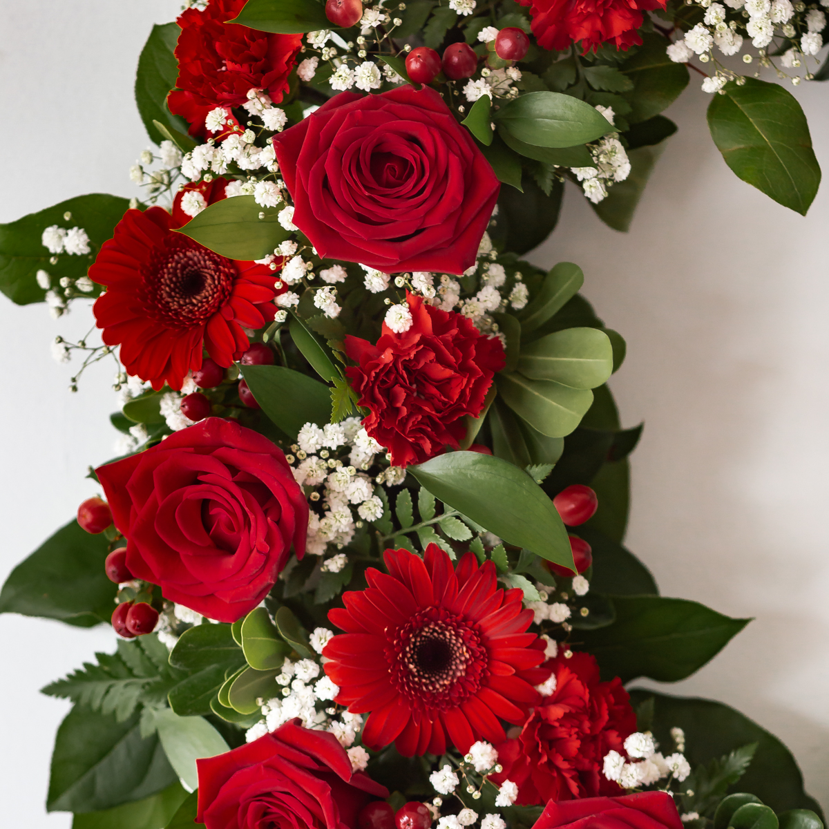 Ruby Red Funeral Wreath