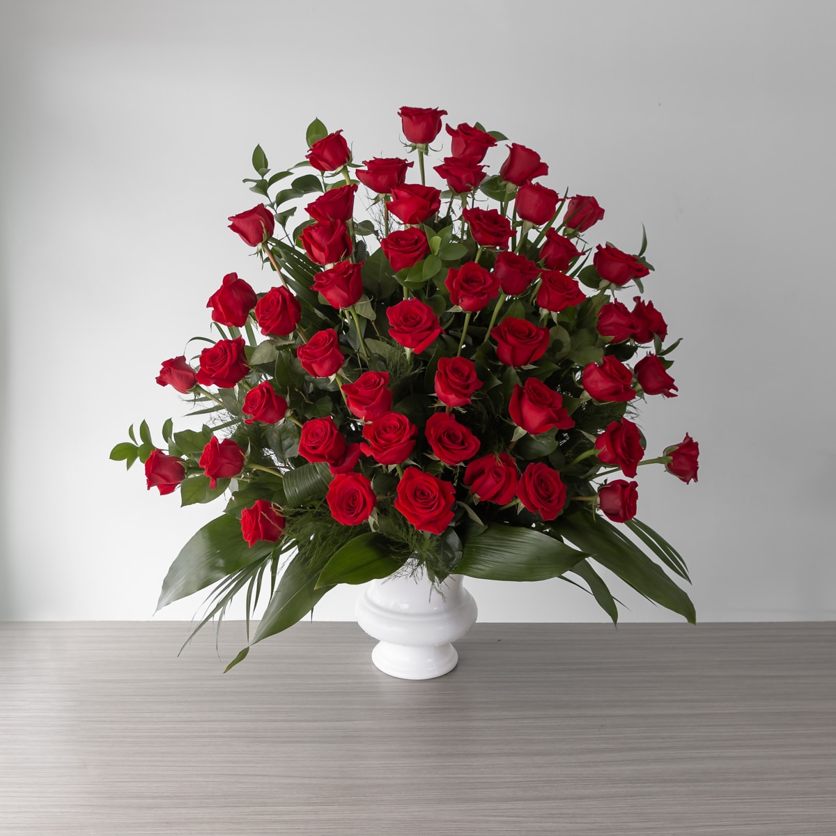 Red Roses Abundance (48 roses, With greenery)