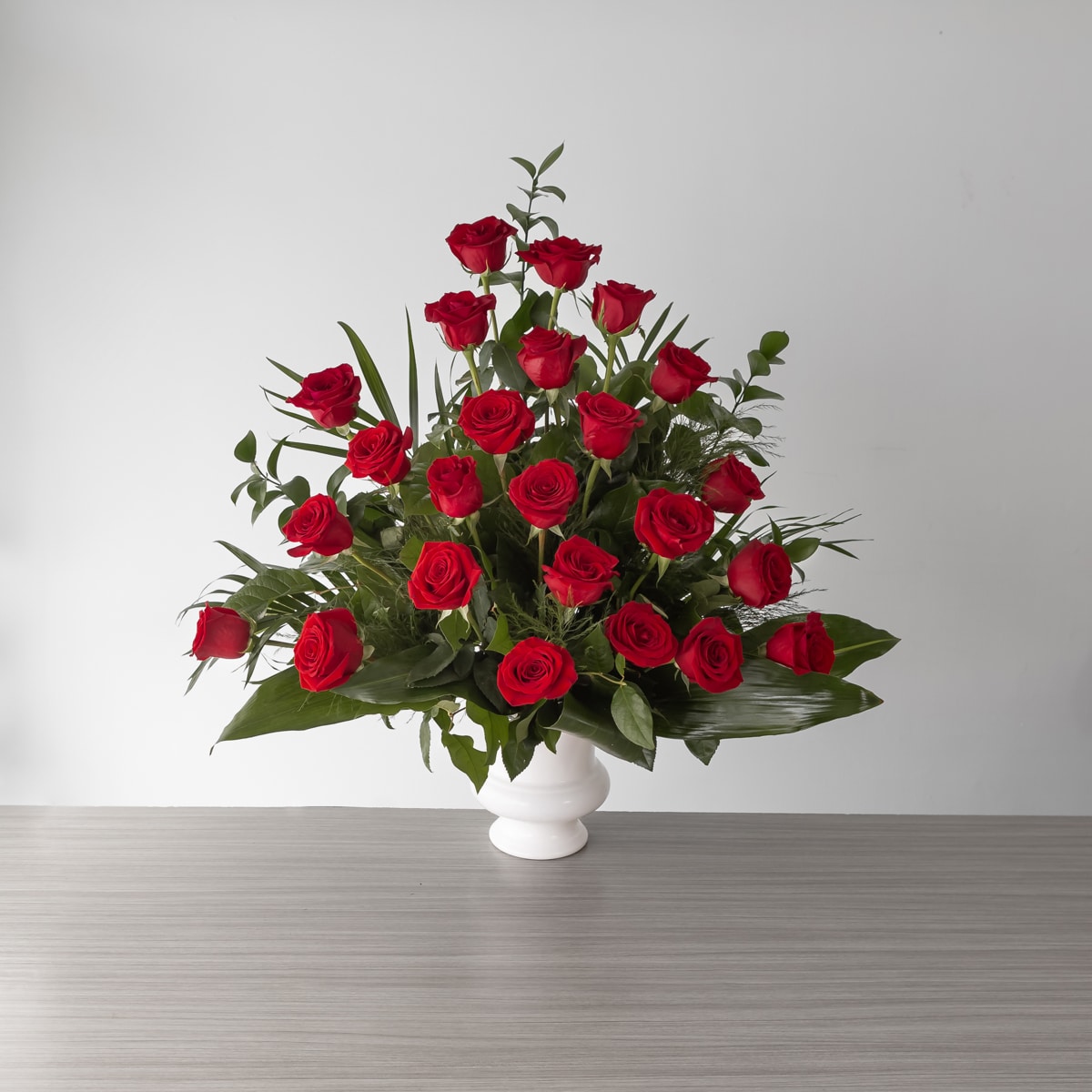 Red Roses Abundance (24 roses, With greenery)
